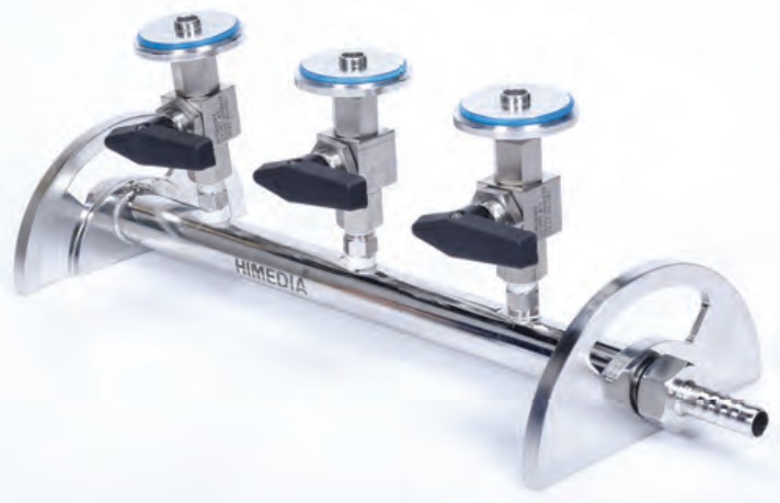 S.S. Sterility Test Manifold System With 3 Station without holders, Filter head: Detachable,  screw with holder